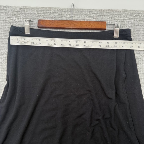 Eileen‎ Fisher Black Skirt A-Line Knit Jersey Lace Hem Detail Sz M Whimsigoth - Picture 8 of 9
